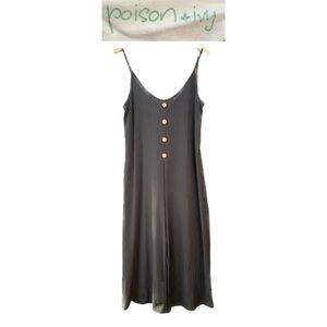Poison Ivy Ladies Black Strappy Wide Leg One piece Romper Jumper Size Large
